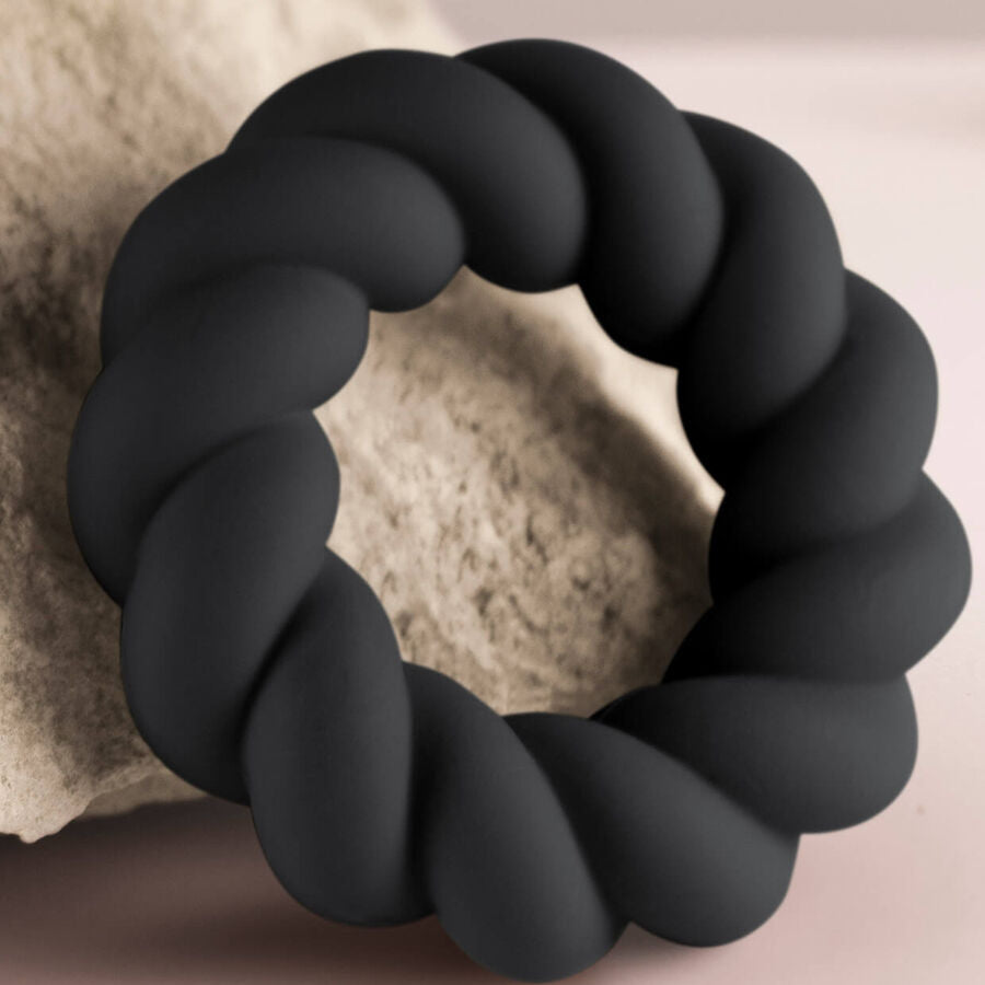 Rocks-Off Twist Black Silicone Masturbator Ring