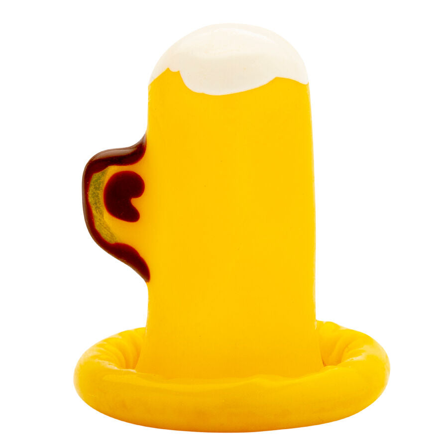 Condones Novelty Handpainted Glass of Beer - Condomerie