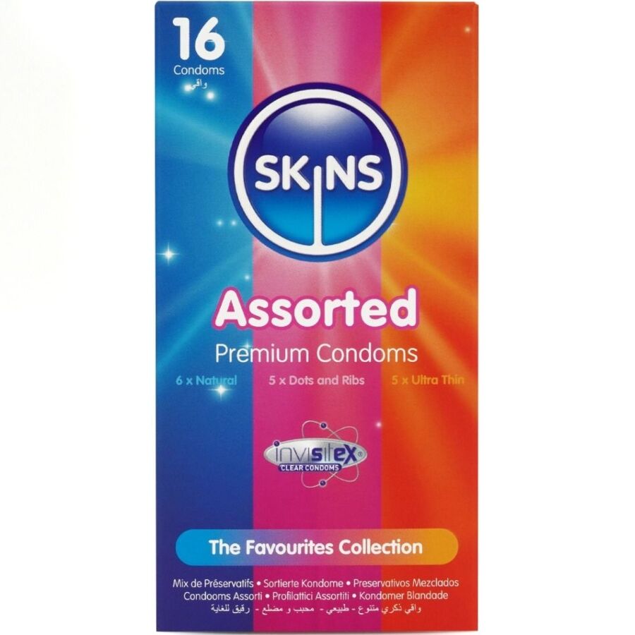 Skins Assorted Premium Condoms Pack 16 - Máxima Sensación
