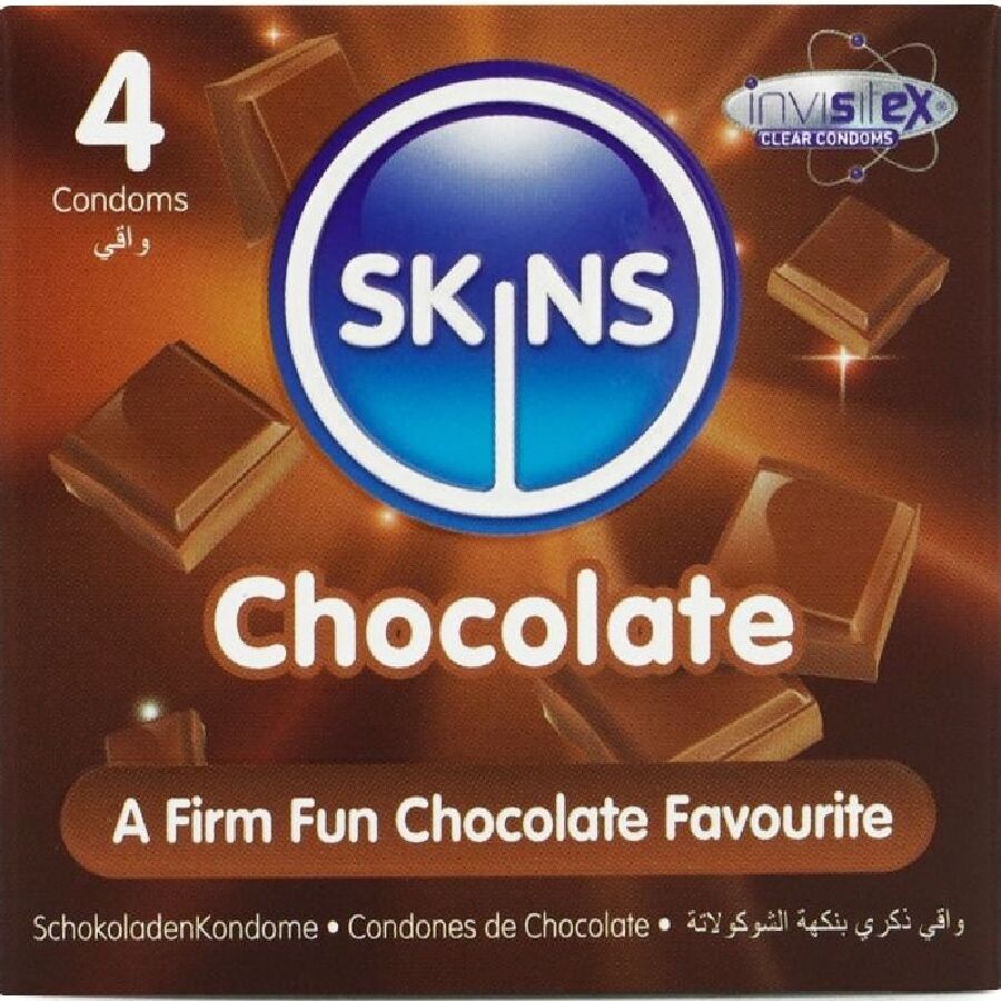 Skins Chocolate Premium Condoms Pack 4 - Preservativos de Calidad