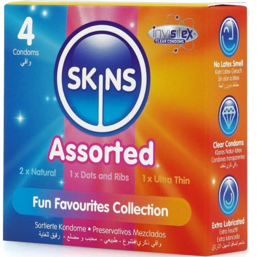 Skins Assorted Premium Condoms Pack 4 - Preservativos Sensitivos