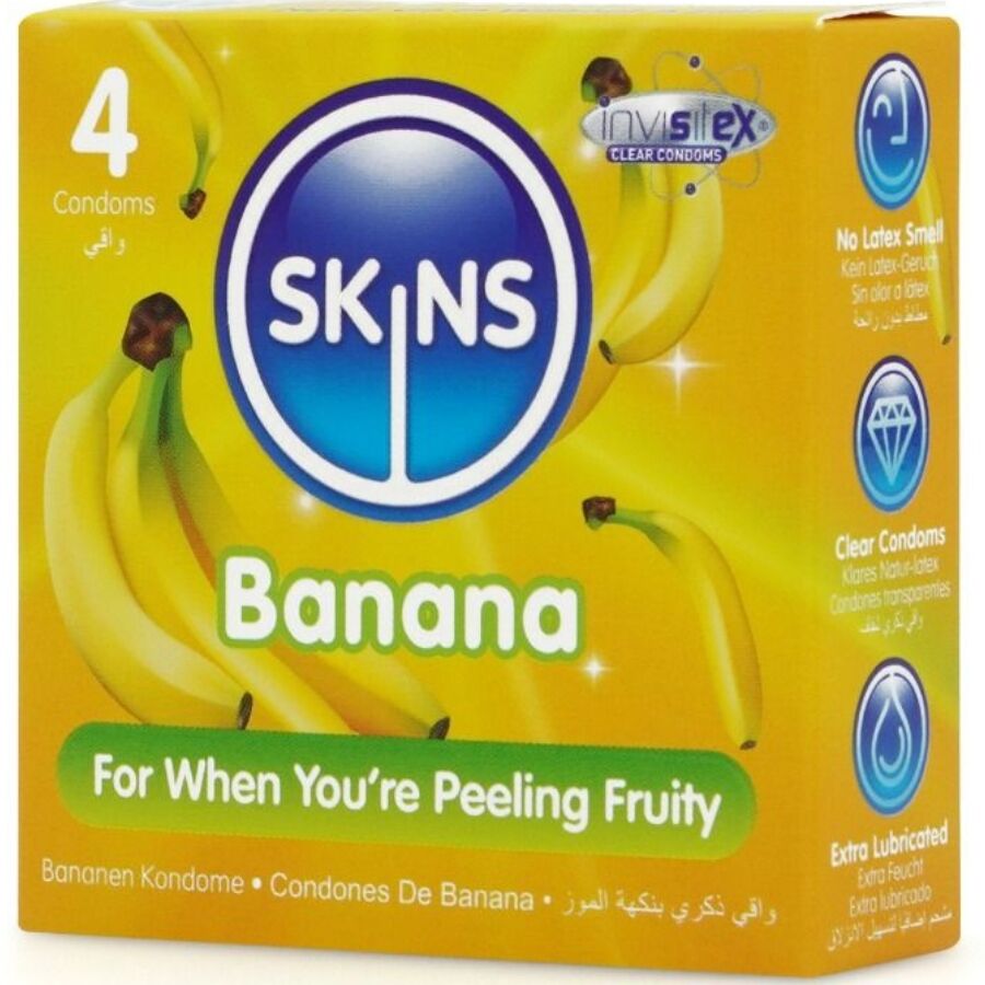 Skins Banana Premium Condoms Pack 4 - Protección Fiable