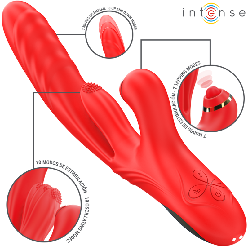Intense Rosalia Multifunction Vibrator 3 en 1 Rojo