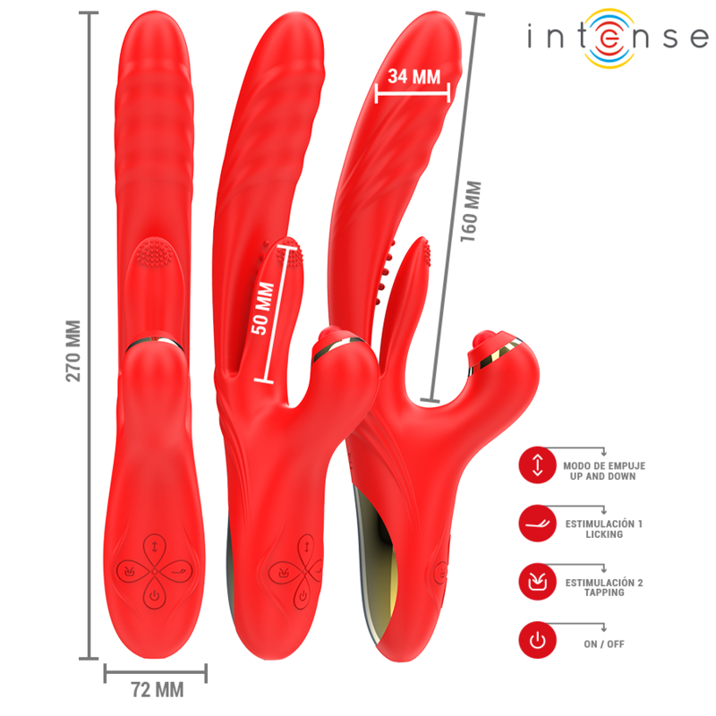 Intense Rosalia Multifunction Vibrator 3 en 1 Rojo