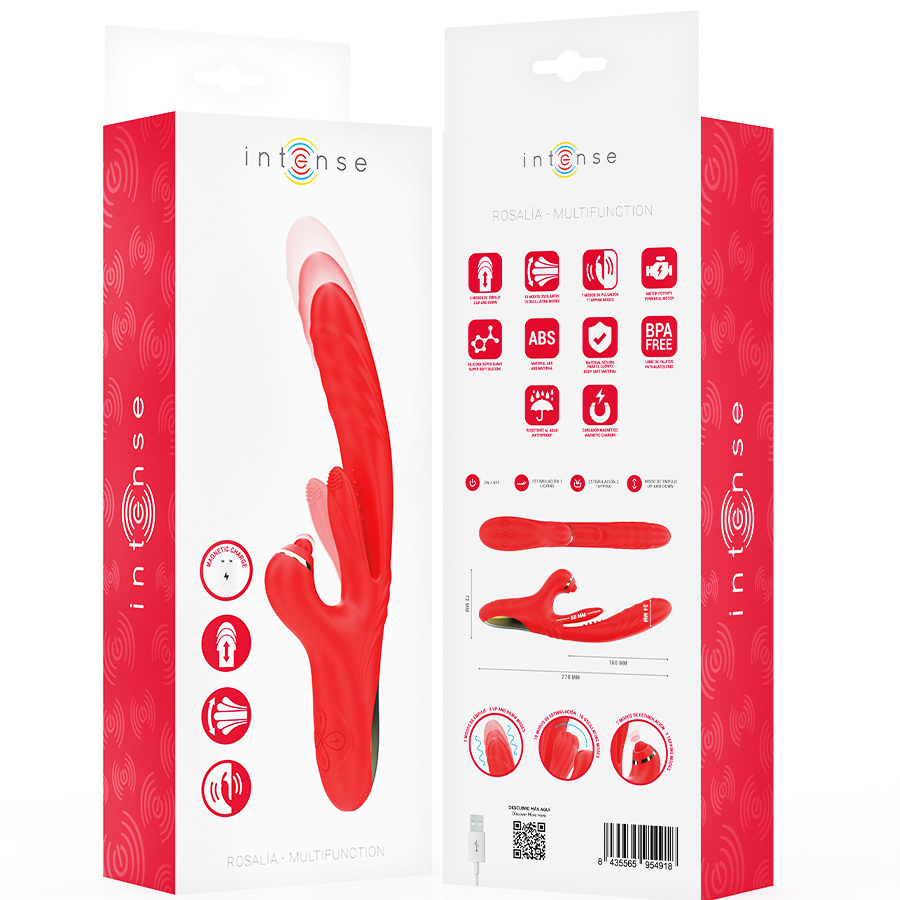 Intense Rosalia Multifunction Vibrator 3 en 1 Rojo