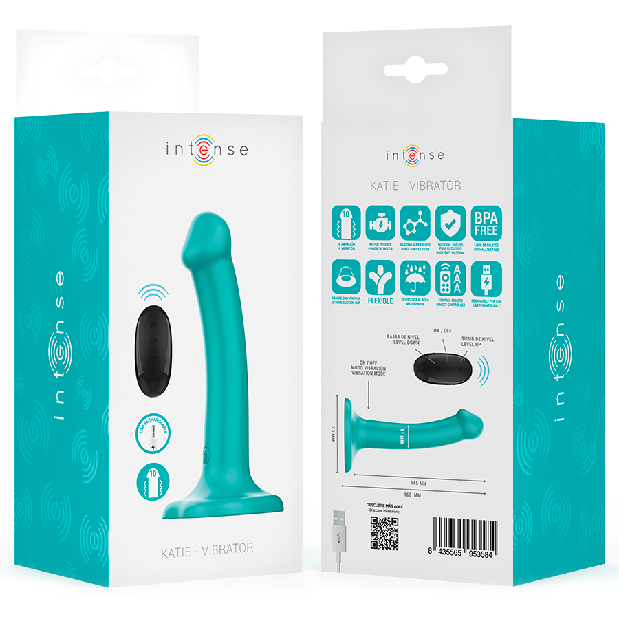 Vibrador Intense Katie con Ventosa y Control Remoto - 10 Modos