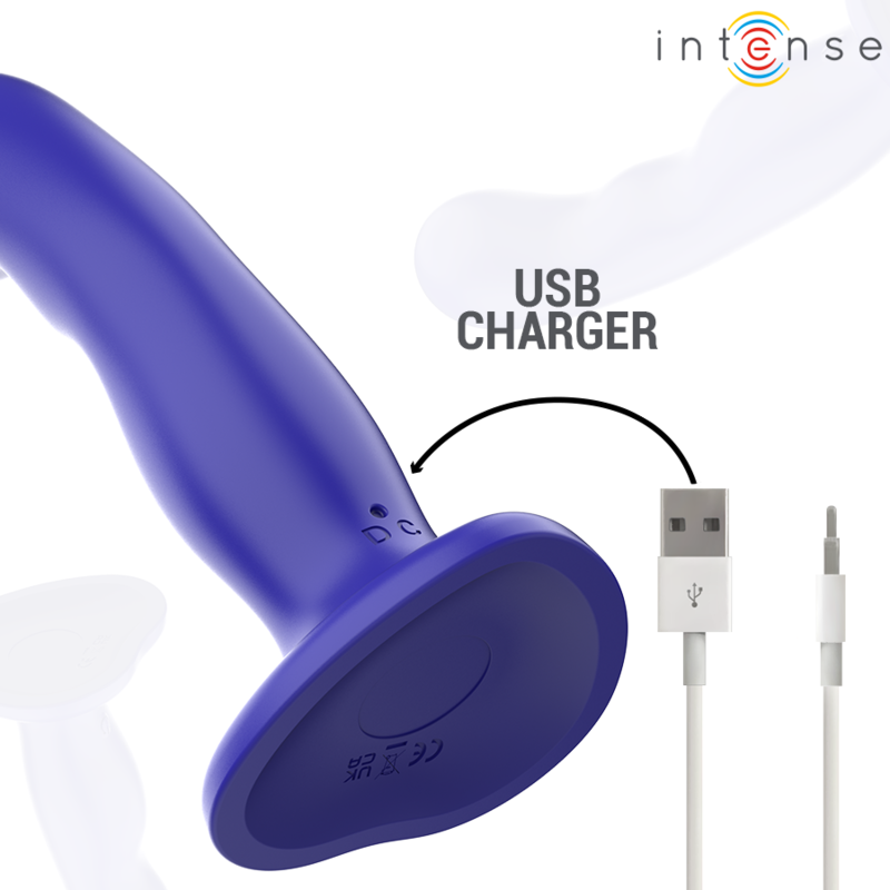 Intense Shorty Vibrator con Ventosa y Control Remoto Azul