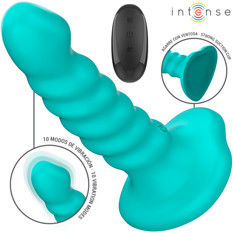 Intense Buffy Vibrator Tamaño S Diseño Espiral Control Remoto Azul