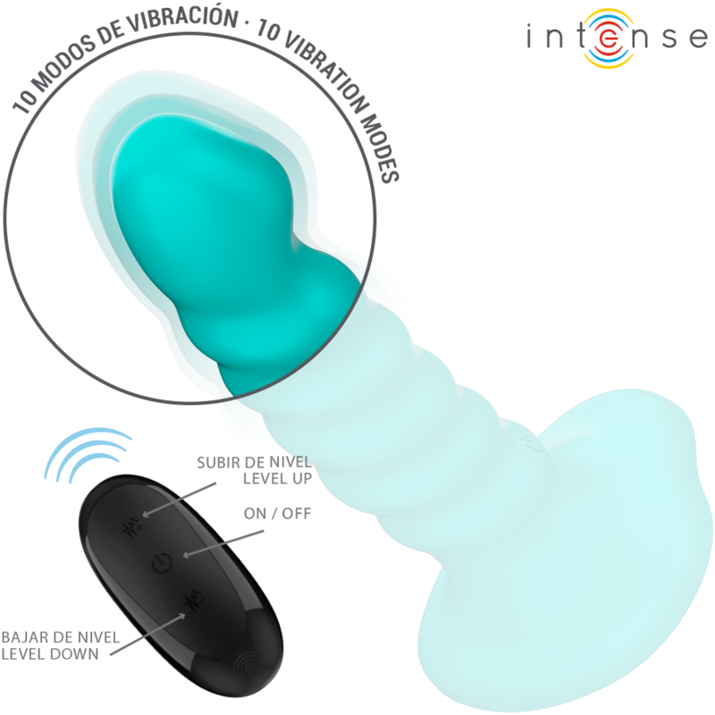 Intense Buffy Vibrator Tamaño S Diseño Espiral Control Remoto Azul