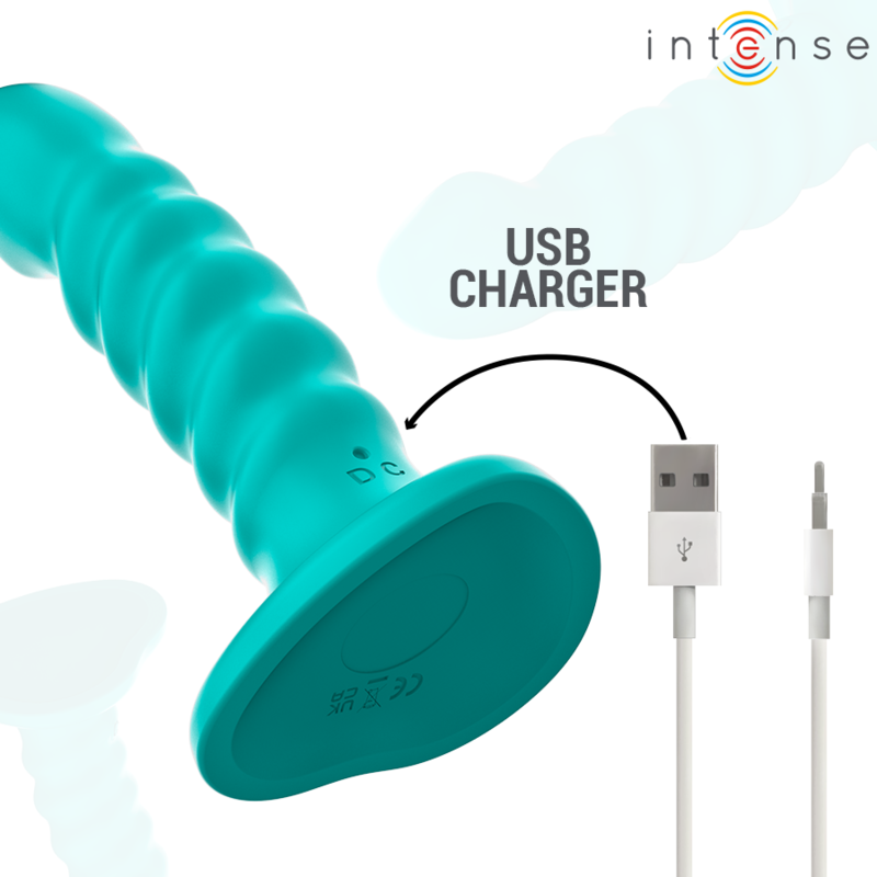 Intense Buffy Vibrator Tamaño S Diseño Espiral Control Remoto Azul
