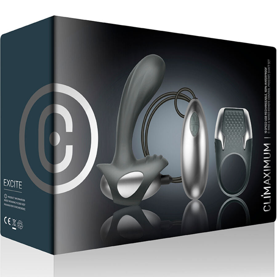 Climaximum Excite Kit - Anillo Peneano + Masajeador de Próstata