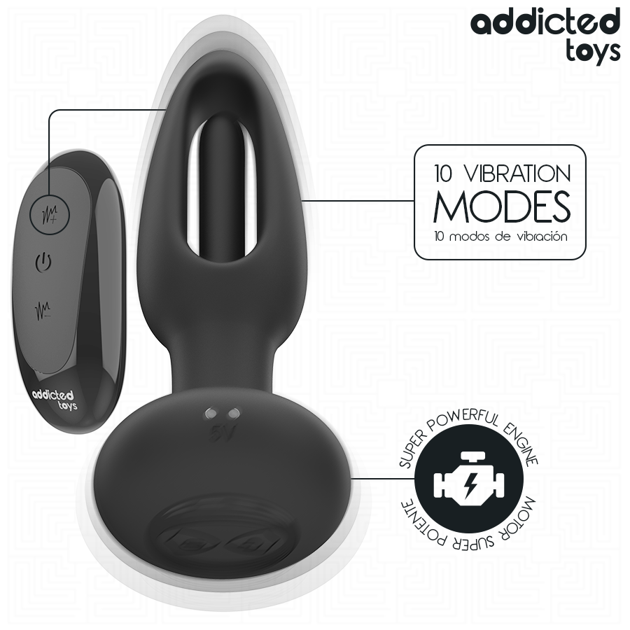 Addicted Toys - Plug Anal con Lengua Vibrante y Control Remoto