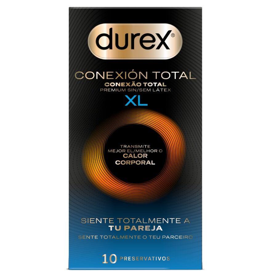 Durex Total Connection XL Ultra Fine Plus - Preservativos sin Látex Natural (10 unidades)