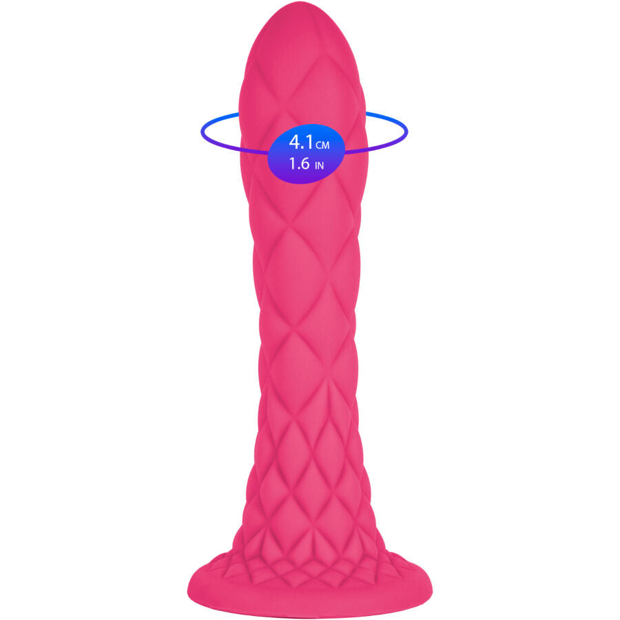 Silexd Dreamy Dildo Fantasy Silicona Líquida Termorreactiva Fucsia 18.5 cm
