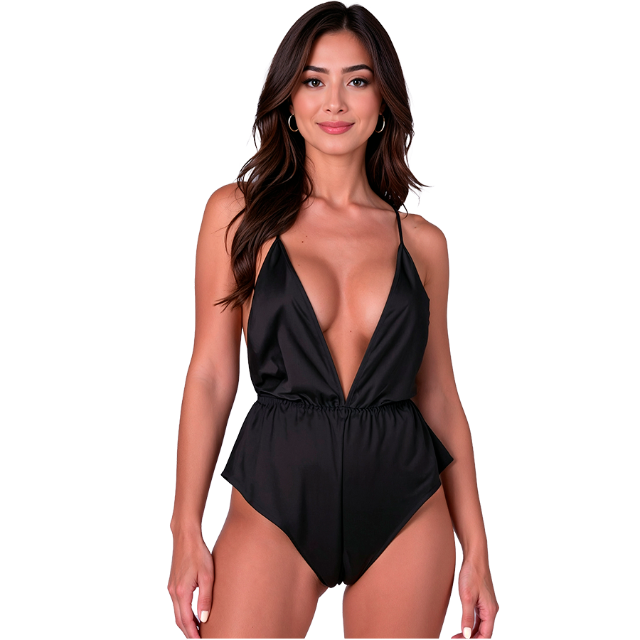 Sensie Body Black S/M - Corsé y Tanga Ecológico de Passion Woman
