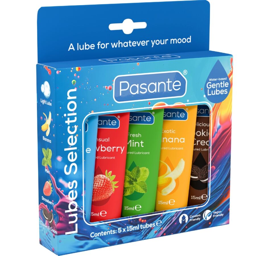 Pasante Pack Lubricantes Sabores Surtidos 5 Unidades x 15 ml
