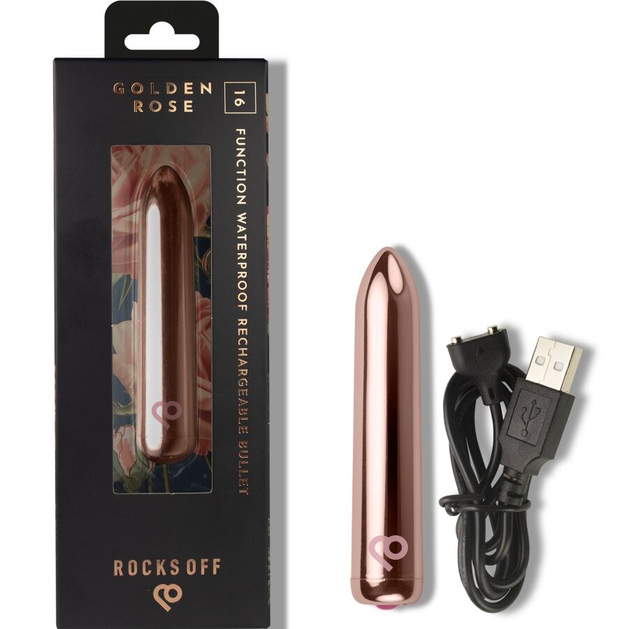Rocks-Off Vibrating Bullet Golden Rose Recargable