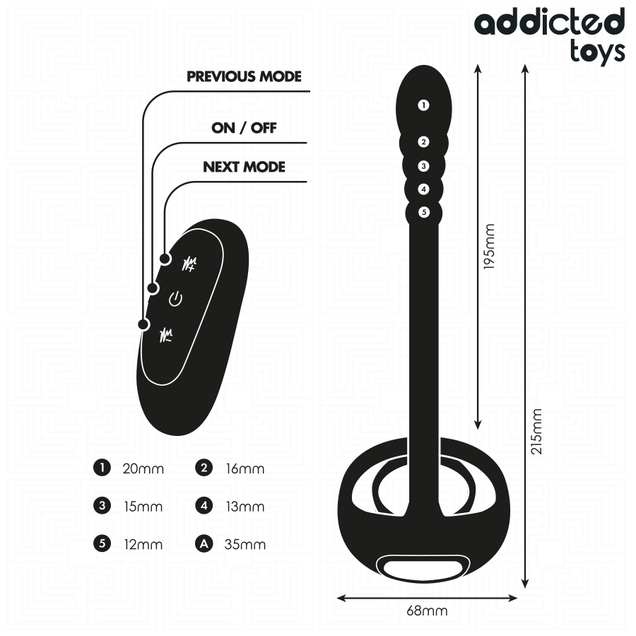 Anillo Vibrador P-Spot con Control Remoto - Addicted Toys