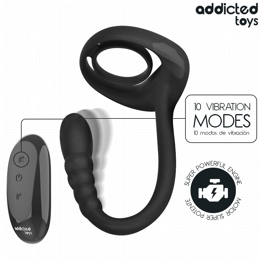 Anillo Vibrador P-Spot con Control Remoto - Addicted Toys