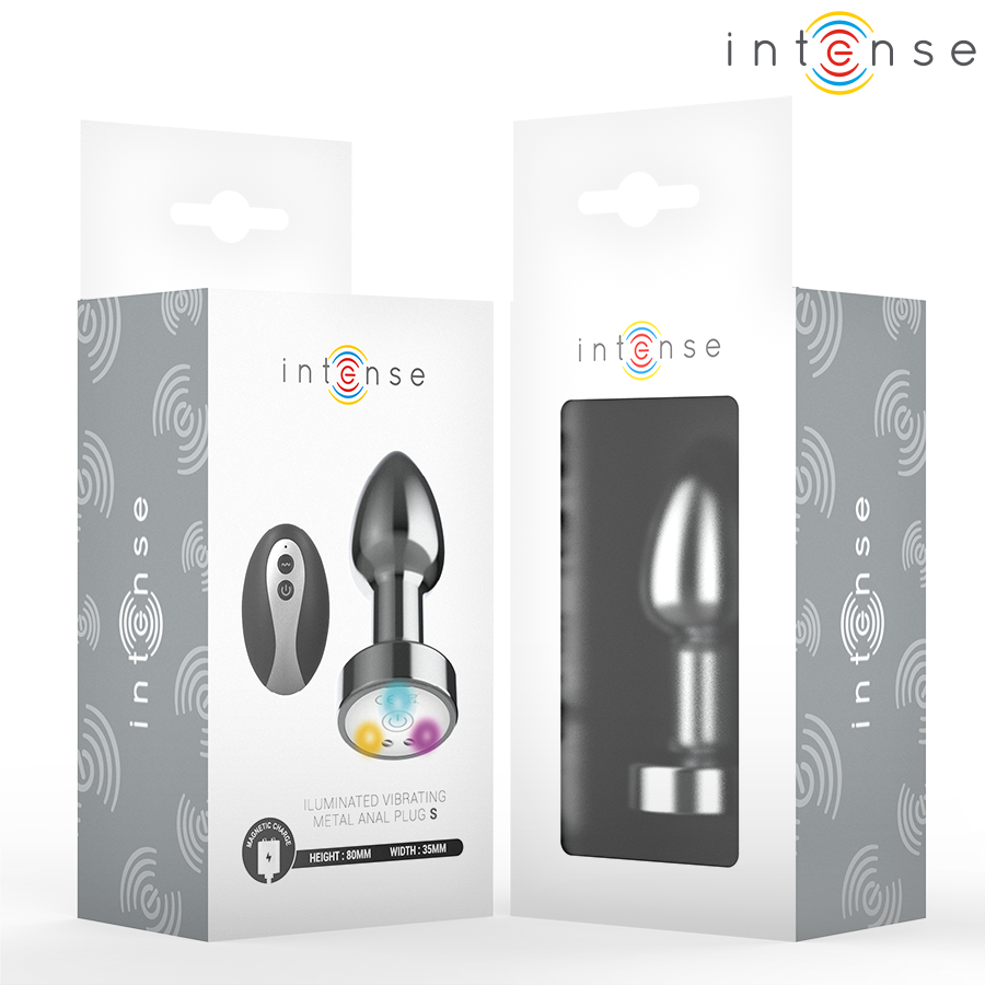 Intense Vibrating Metal Anal Plug S - Control Remoto y Luces LED