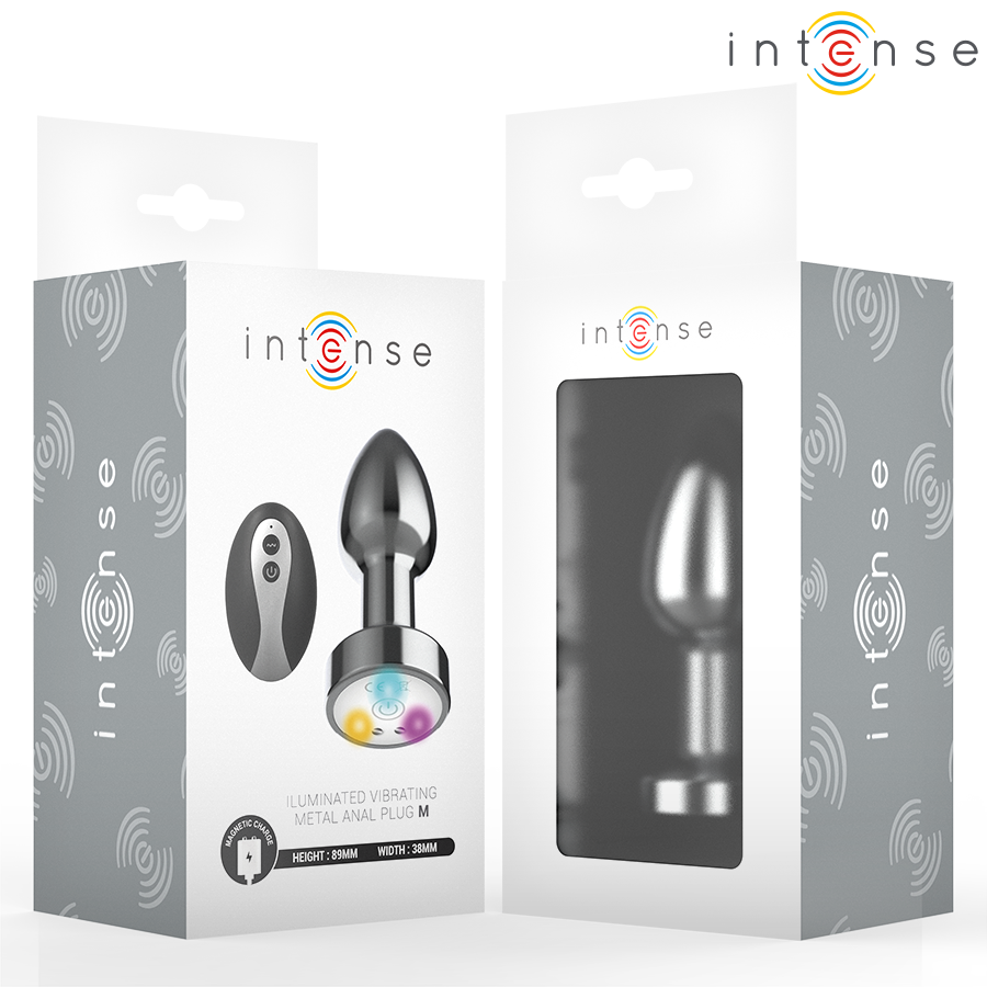 Intense Vibrating Metal Anal Plug M con LED y Control Remoto