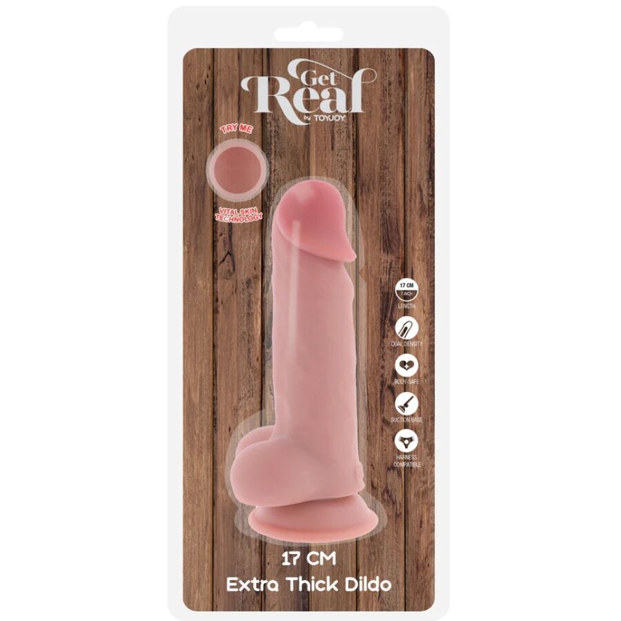 Get Real Deluxe Realistic Penis with Testicles Extra Thick 17 cm