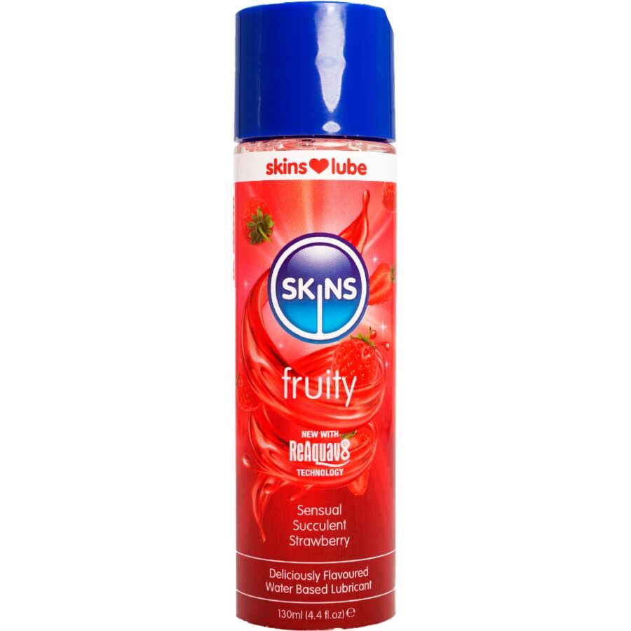 Lubricante Íntimo Skins Fruity Water-Based Sabor Fresa 130 ml