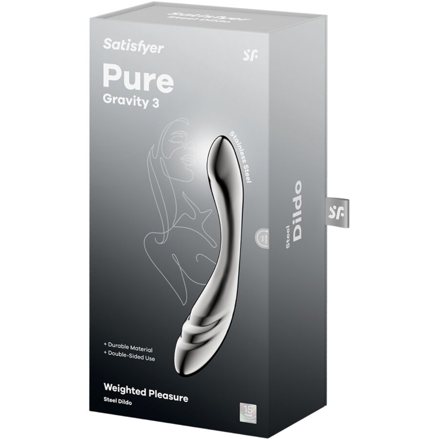 Satisfyer Pure Gravity 3 Dildo Doble Extremo Acero Inoxidable
