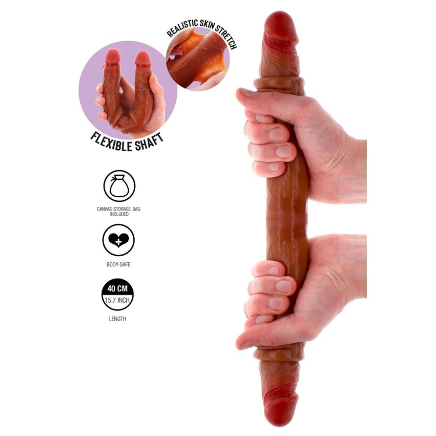 Get Real Double-Ended Silicone Dildo Caramel 40 cm