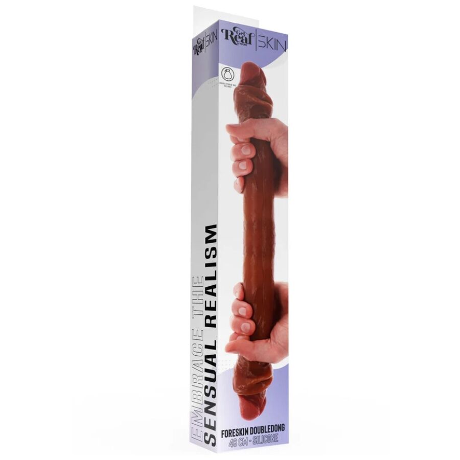 Get Real Double-Ended Silicone Dildo Caramel 46 cm