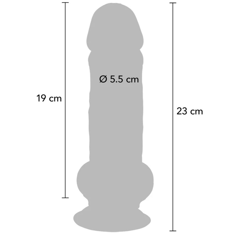 Get Real Deluxe - Pene Realista Extra Grueso 23 cm con Testículos