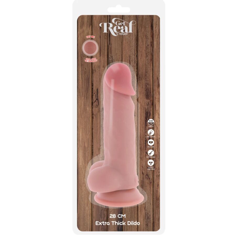 Get Real Deluxe Realistic Penis with Testicles Extra Thick 28 cm