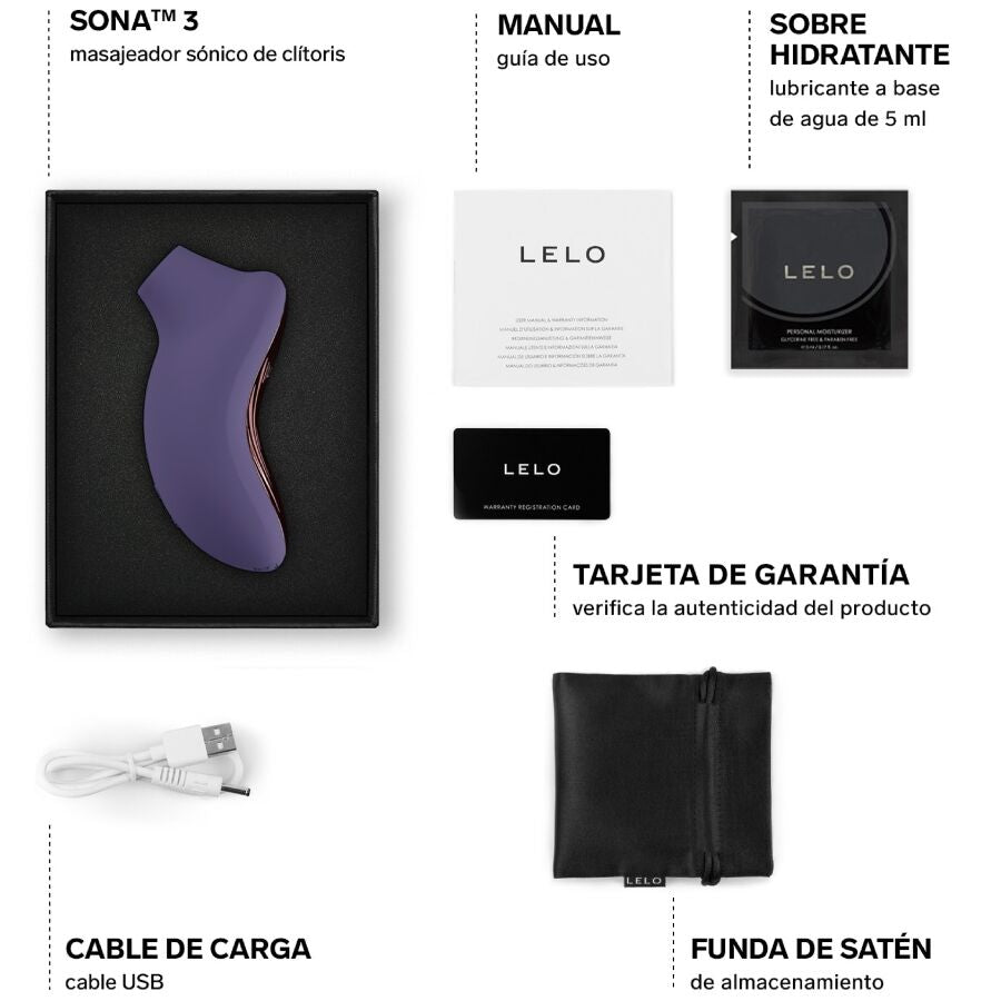 LELO Sona 3 Sonic Clitoral Massager - Cyber Purple