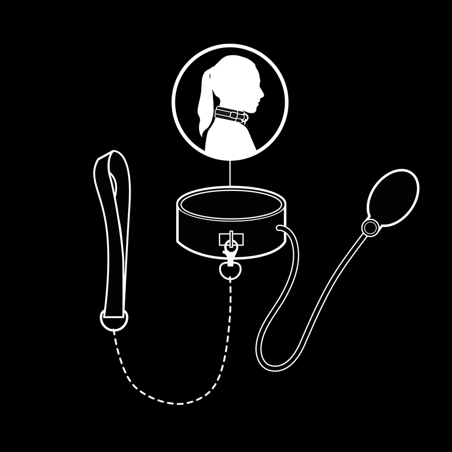 Collar Bondage Inflable con Cadena - Fetish Submissive Extreme
