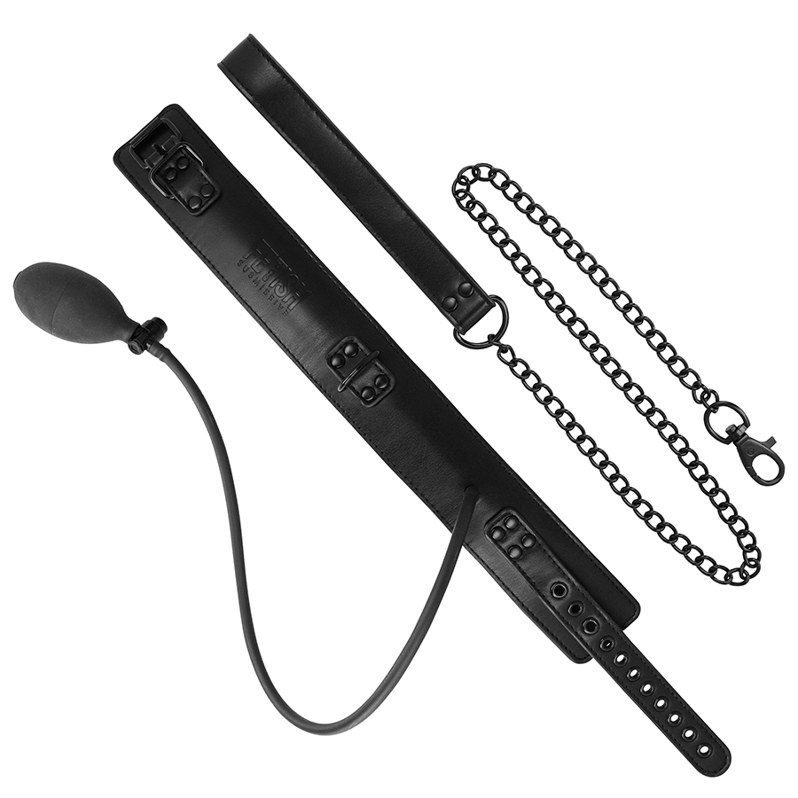 Collar Bondage Inflable con Cadena - Fetish Submissive Extreme
