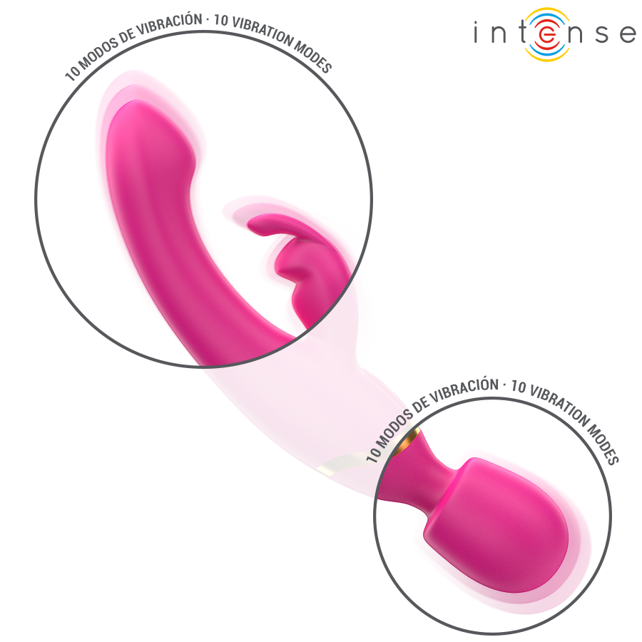 Intense Winona Double Vibrator Rabbit & Wand - Vibrador Recargable USB