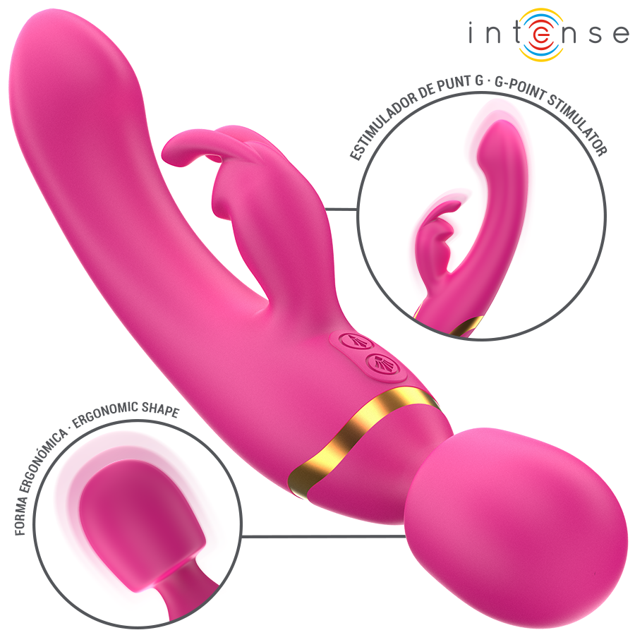 Intense Winona Double Vibrator Rabbit & Wand - Vibrador Recargable USB
