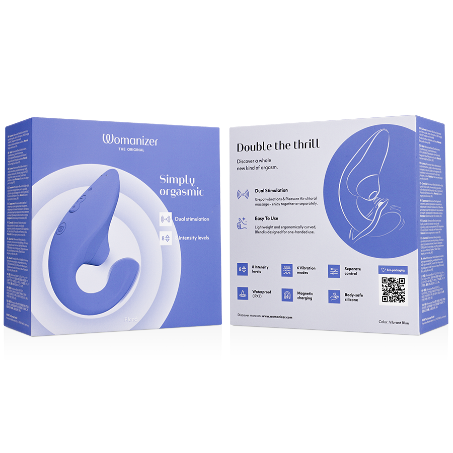 Womanizer Blend Rabbit Vibrador Dual Estimulación Pleasure Air Azul