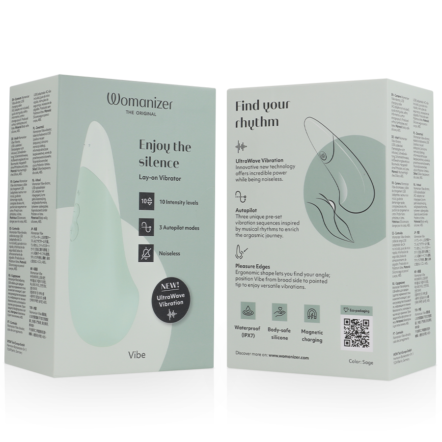 Womanizer Vibe Lay-On Silent Vibrator Sage