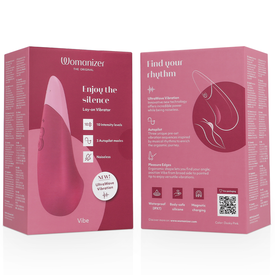 Womanizer Vibe Lay-On Silent Vibrator Dusky Pink