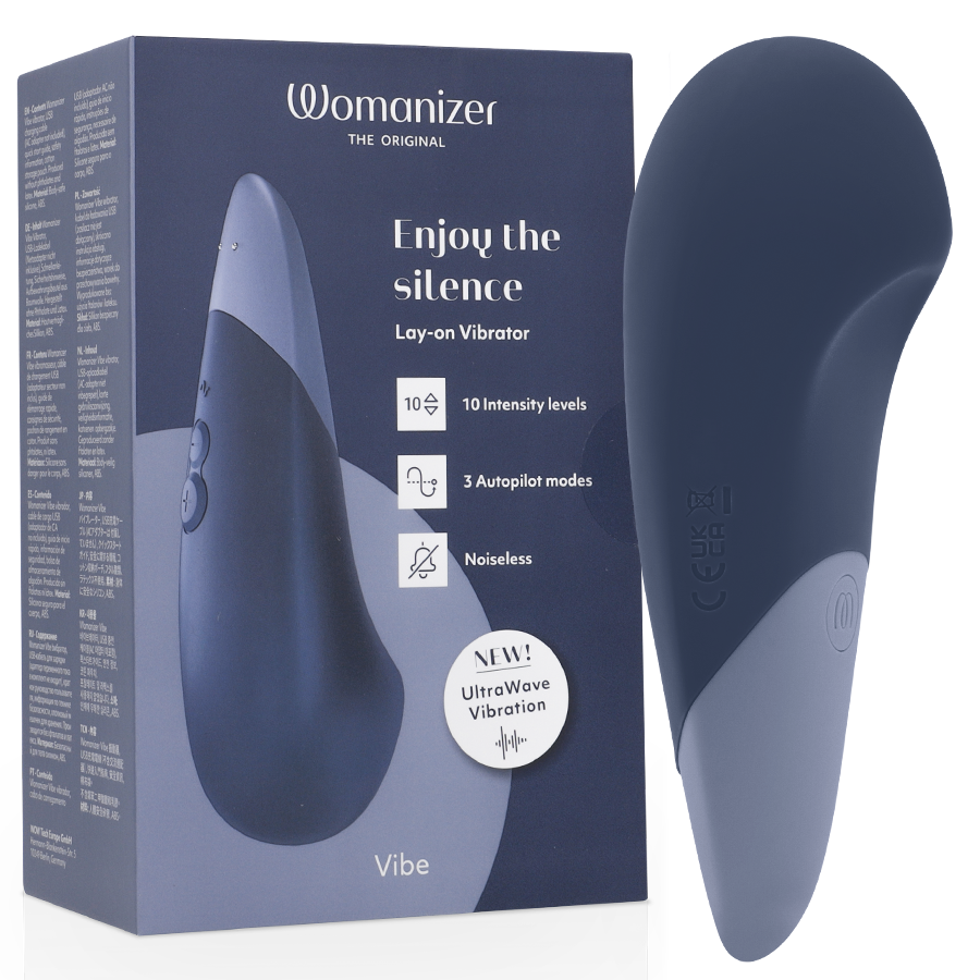 Womanizer Vibe Lay-On Silent Vibrator Azul Oscuro