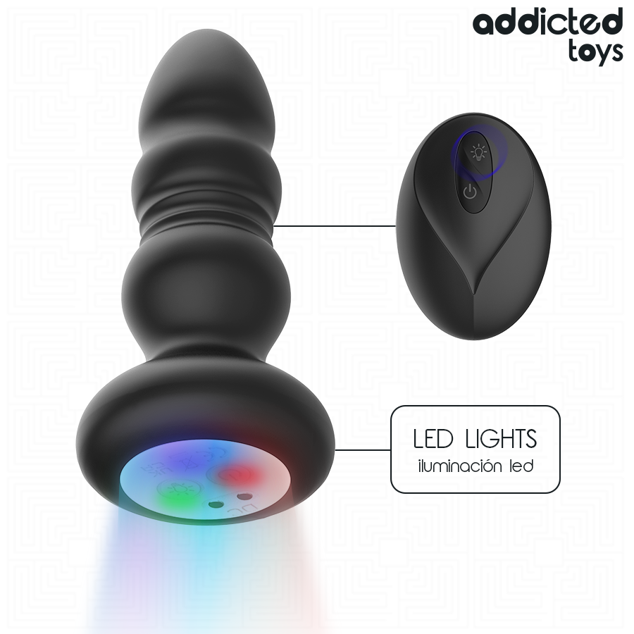 Addicted Toys - Plug Anal Vibrante con Luz LED y Control Remoto