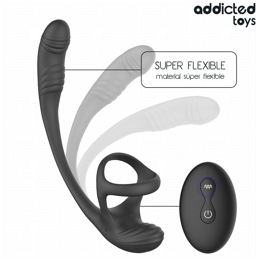 Addicted Toys - Plug Anal con Vibración y Estimulador de Testículos