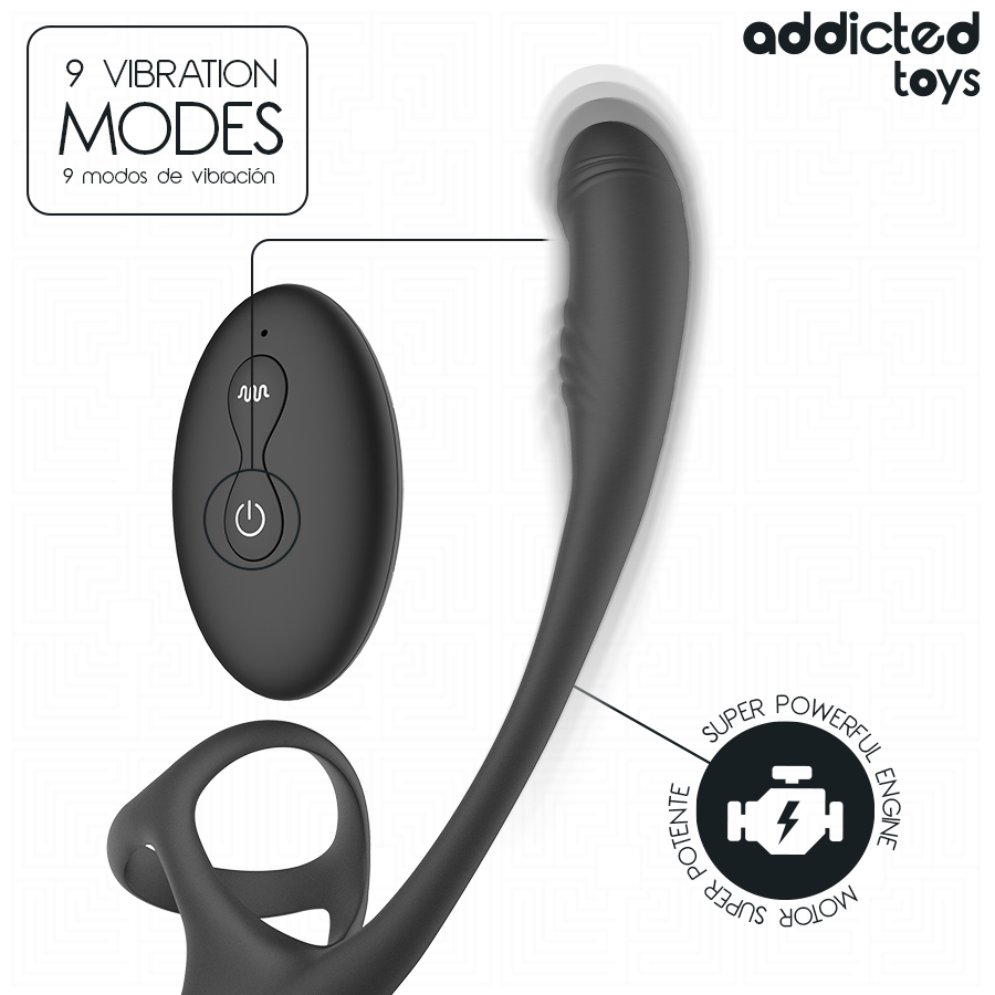 Addicted Toys - Plug Anal con Vibración y Estimulador de Testículos