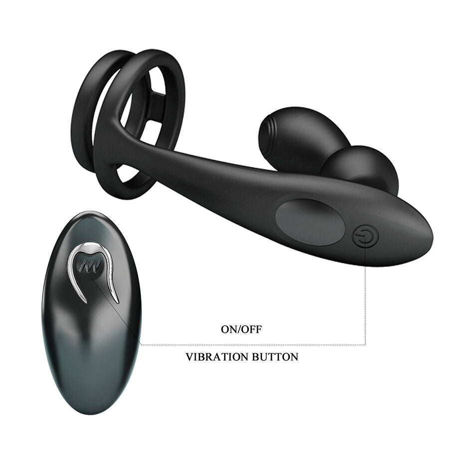 Mr Play - Plug Anal Vibrador con Anillo Peneano y Control Remoto