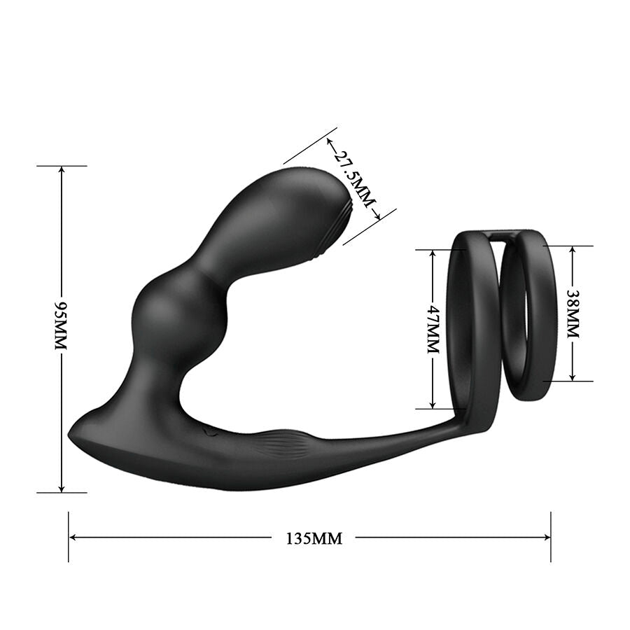 Mr Play - Plug Anal Vibrador con Anillo Peneano y Control Remoto