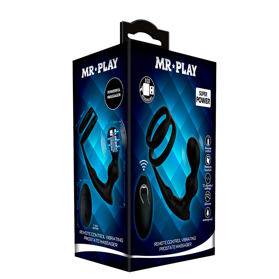 Mr Play - Plug Anal Vibrador con Anillo Peneano y Control Remoto