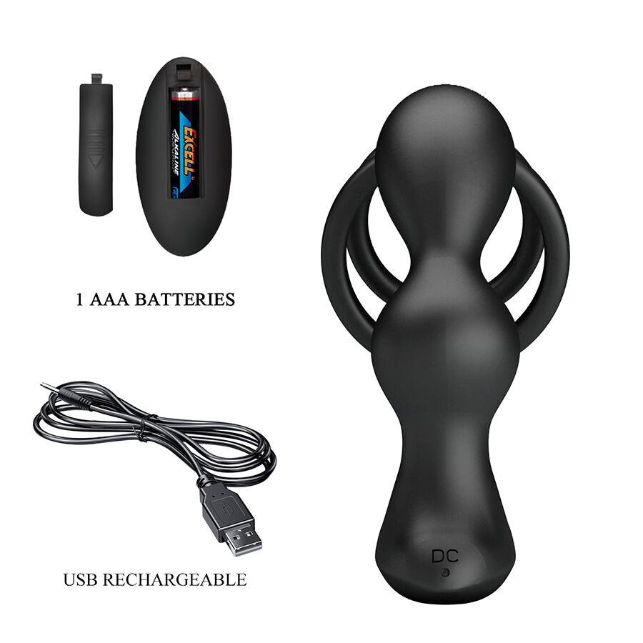 Mr Play - Plug Anal Vibrador con Anillo Peneano y Control Remoto