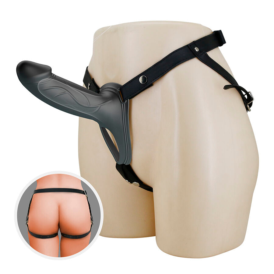 Pretty Love Landon Black Vibrating Strap-On