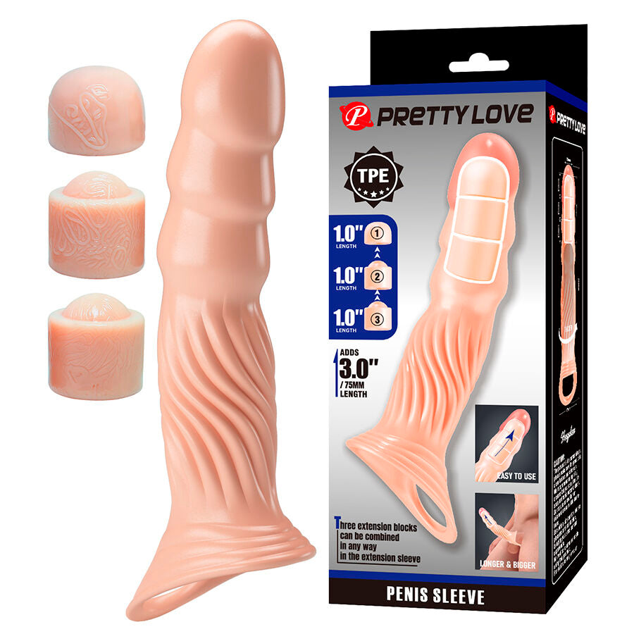 Pretty Love Textured Penis Sheath with Extenders